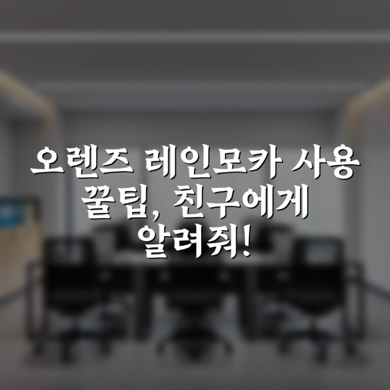오렌즈 레인모카 사용 꿀팁, 친구에게 알려줘!