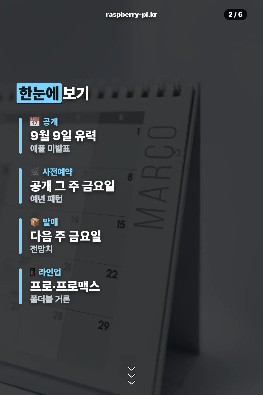 일정 한눈에 요약