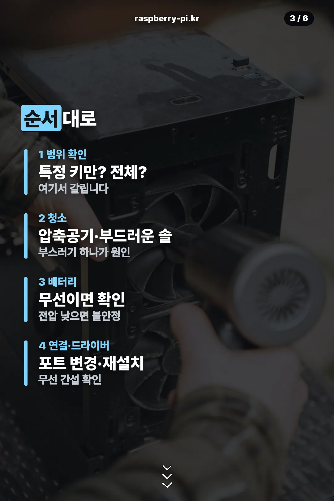점검 순서 네 단계