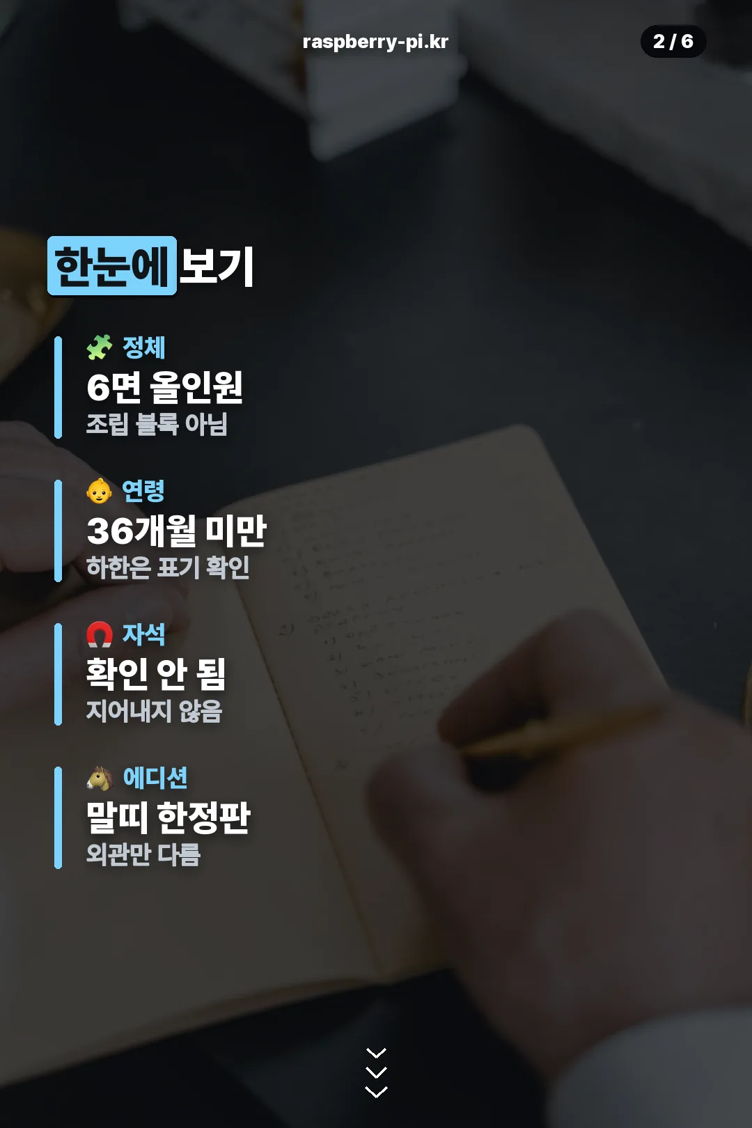 정체·연령·자석·에디션 요약