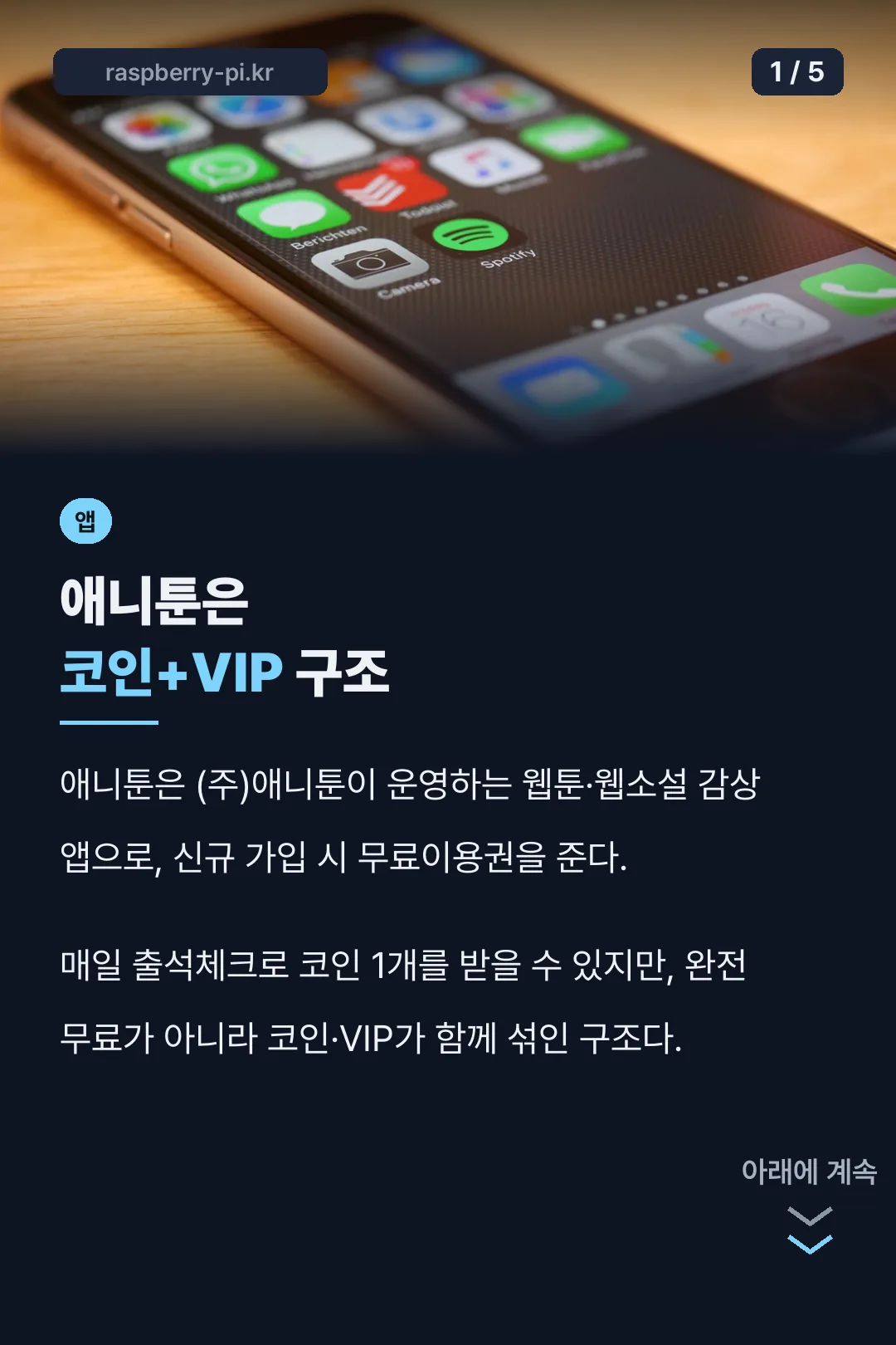 애니툰 코인·VIP 구조