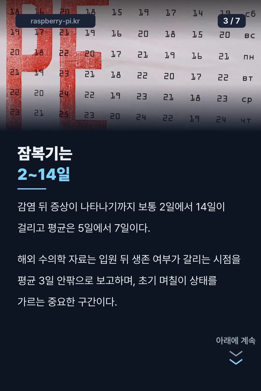 잠복기와 진행 속도