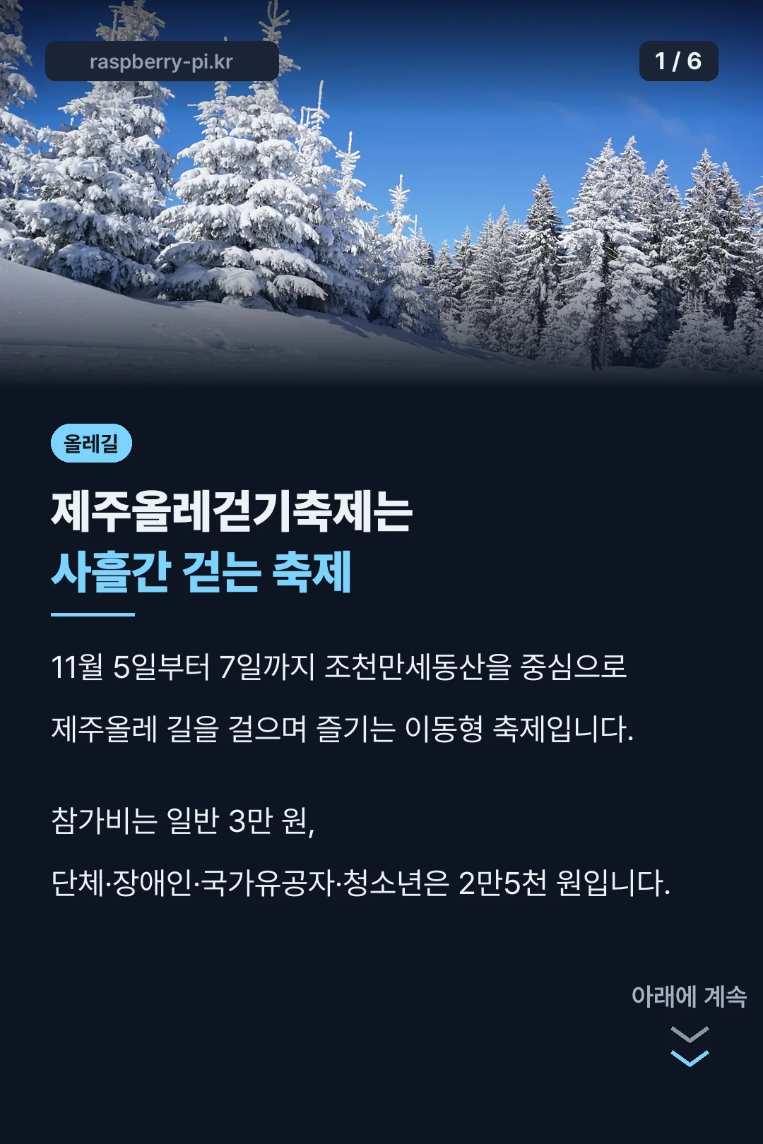 제주올레걷기축제 사흘간