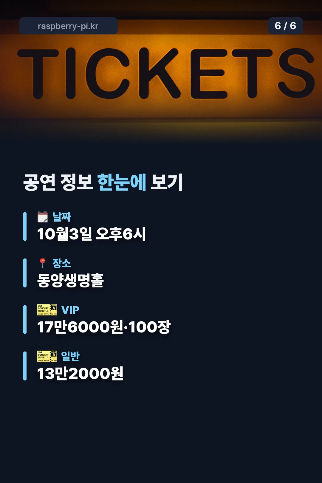 공연 정보 요약