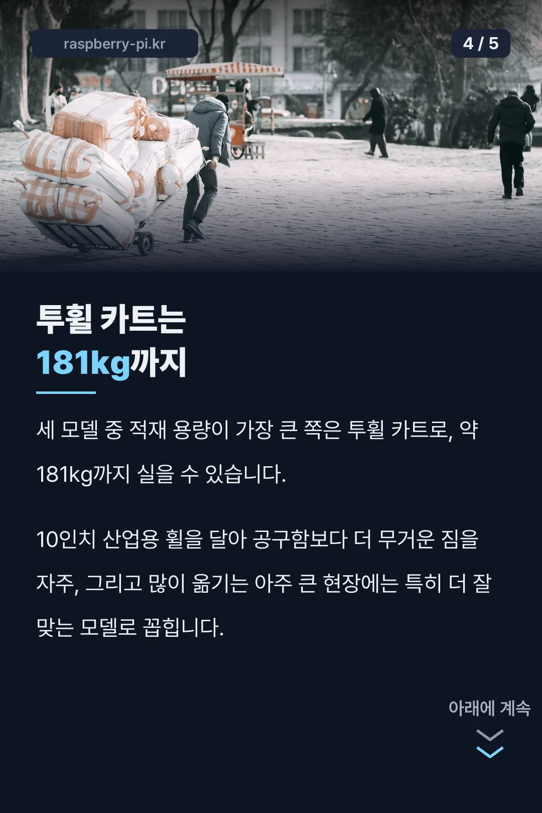 투휠 카트 적재량